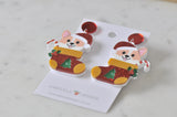 Acrylic Christmas Merry Christmas Corgi Dog Stocking Drop Dangle Earrings