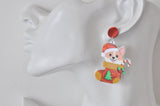 Acrylic Christmas Merry Christmas Corgi Dog Stocking Drop Dangle Earrings