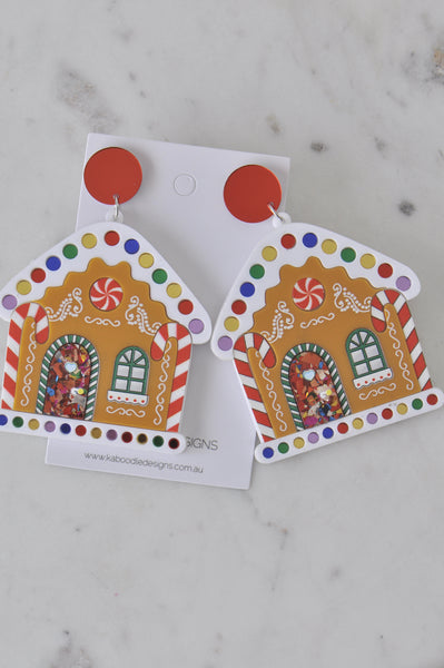 Acrylic Christmas Merry Christmas Gingerbread House Candy CaneDrop Kaboodle Designs