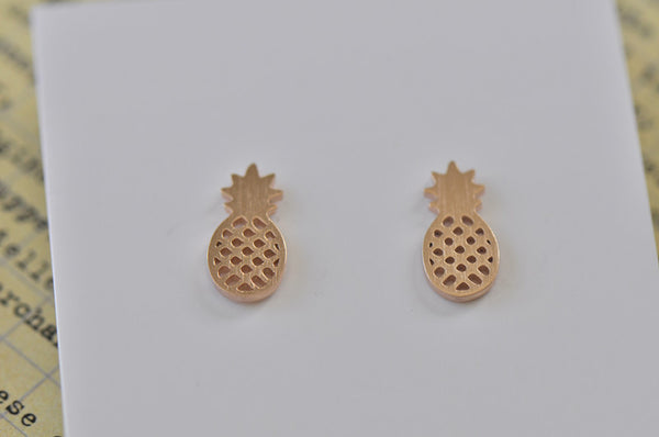 Rose gold pineapple shop earrings
