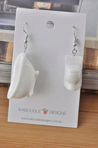 Toilet Seat Bath Tub Novelty Fun Drop Dangle Earrings