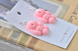 Rabbit Animal Novelty Fun Drop Dangle Earrings - Pink