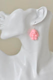 Rabbit Animal Novelty Fun Drop Dangle Earrings - Pink