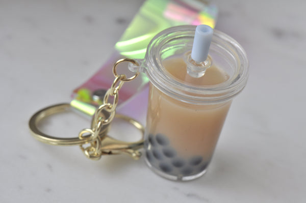 Boba tea keychain 2025