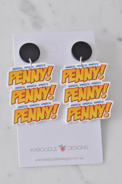Acrylic Big Bang Theory Penny TV Show Novelty Dangle Drop Earrings