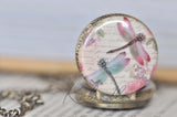 Dragonflies - Pocket Watch Necklace