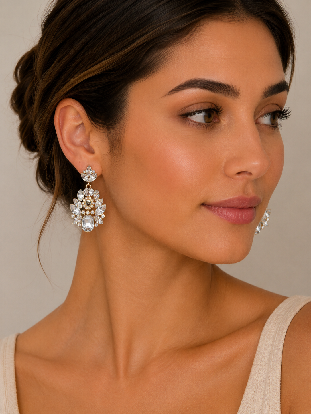 Diamonte Rhinestone Statement Drop Dangle Earrings