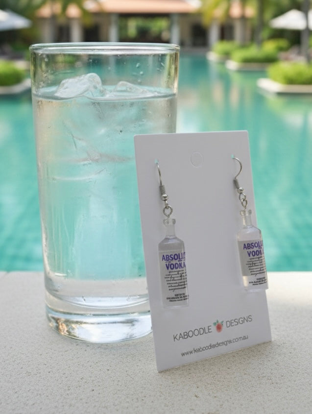 Alcohol Vodka Spirits Novelty Fun Drop Dangle Earrings