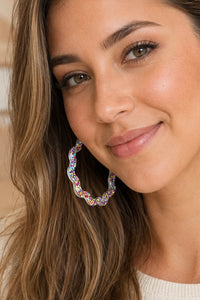 Hoop Earrings - Acrylic Colourful Glitter