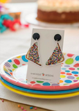 Acrylic Perspex Aussie 100s and 1000s Fairy Bread Sprinkles Novelty Fun Drop Dangle Earrings