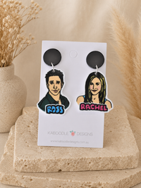 Friends Ross and Rachel Earrings - Acrylic Dangles