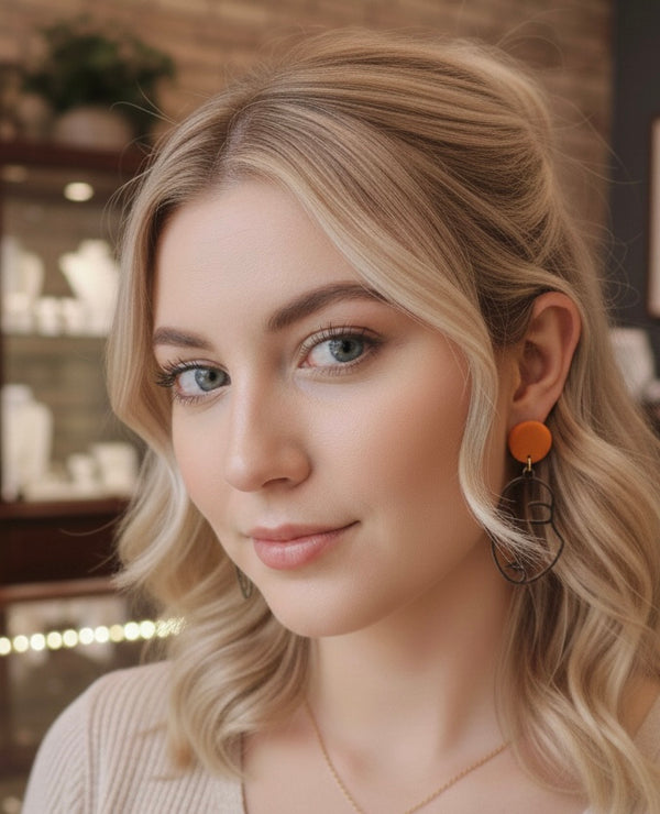 Face Cutout Woman Girl Novelty Fun Drop  Stud Earrings