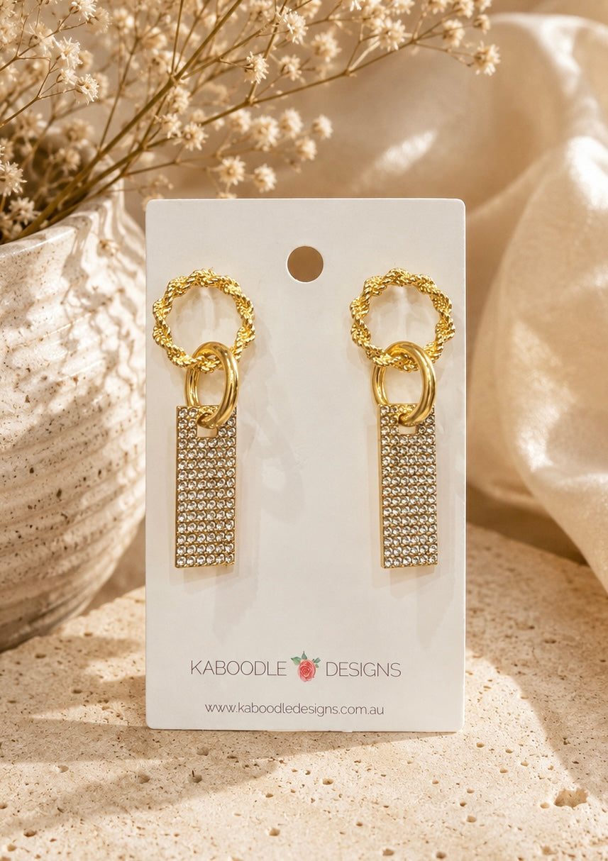 Diamonte Rhinestone Statement Drop Dangle Earrings