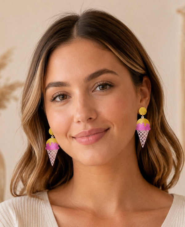 Ice Cream Earrings -  Dangle Drops