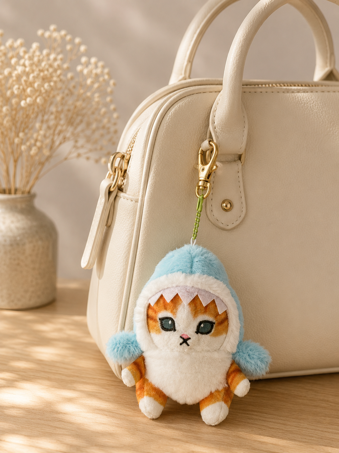 Mofusand Cat Shark Plush Keychain Keyring