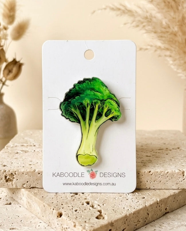 Broccoli Brooch - Acrylic