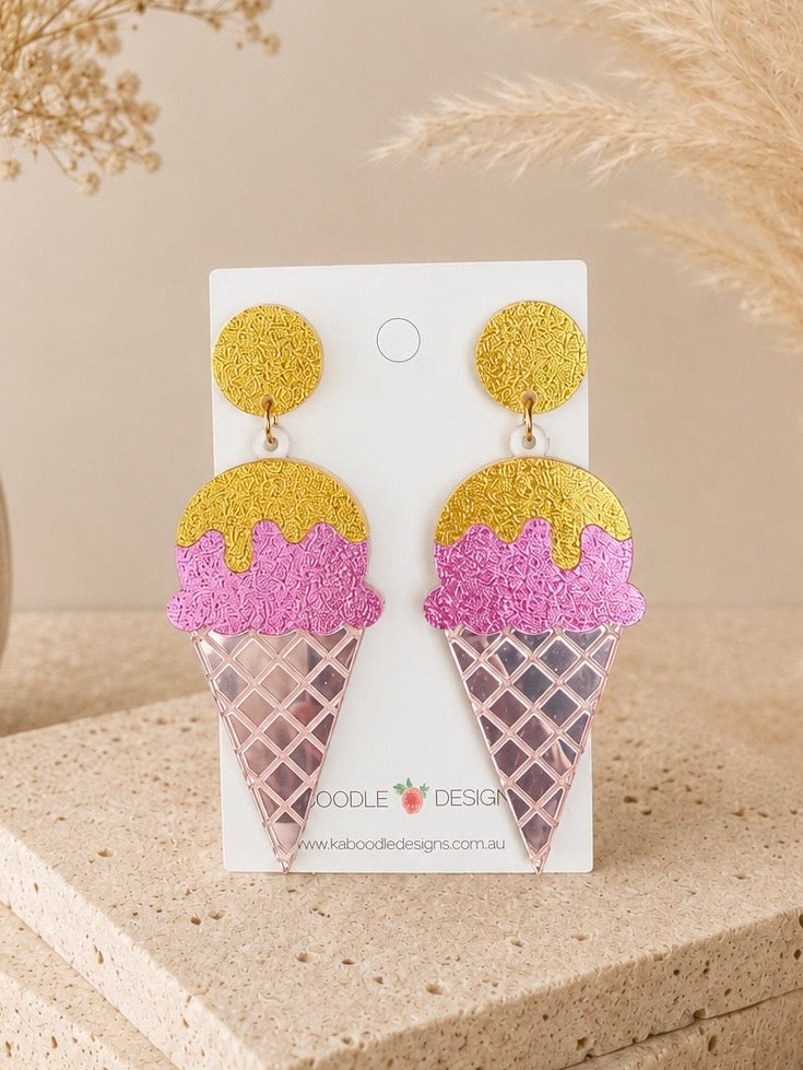 Ice Cream Earrings -  Dangle Drops