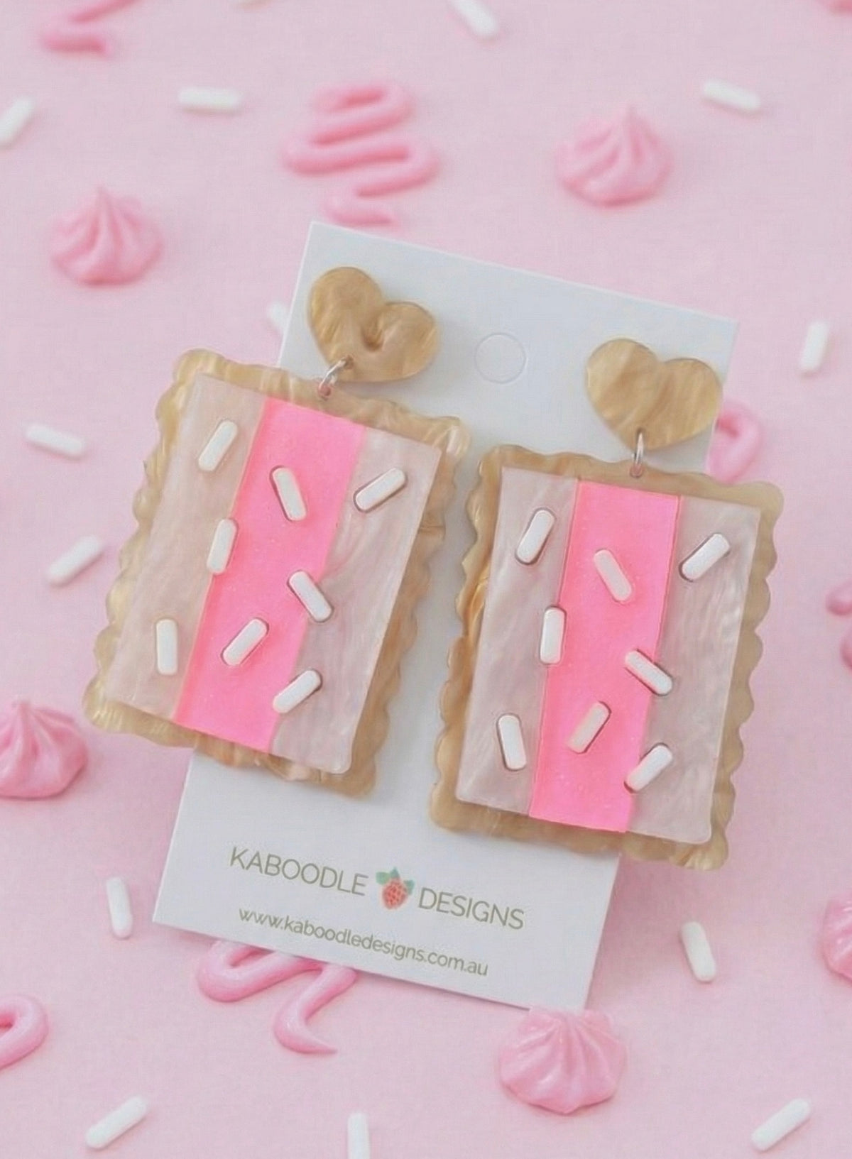 Acrylic Perspex Craved Iced Vovo Dangle Earrings