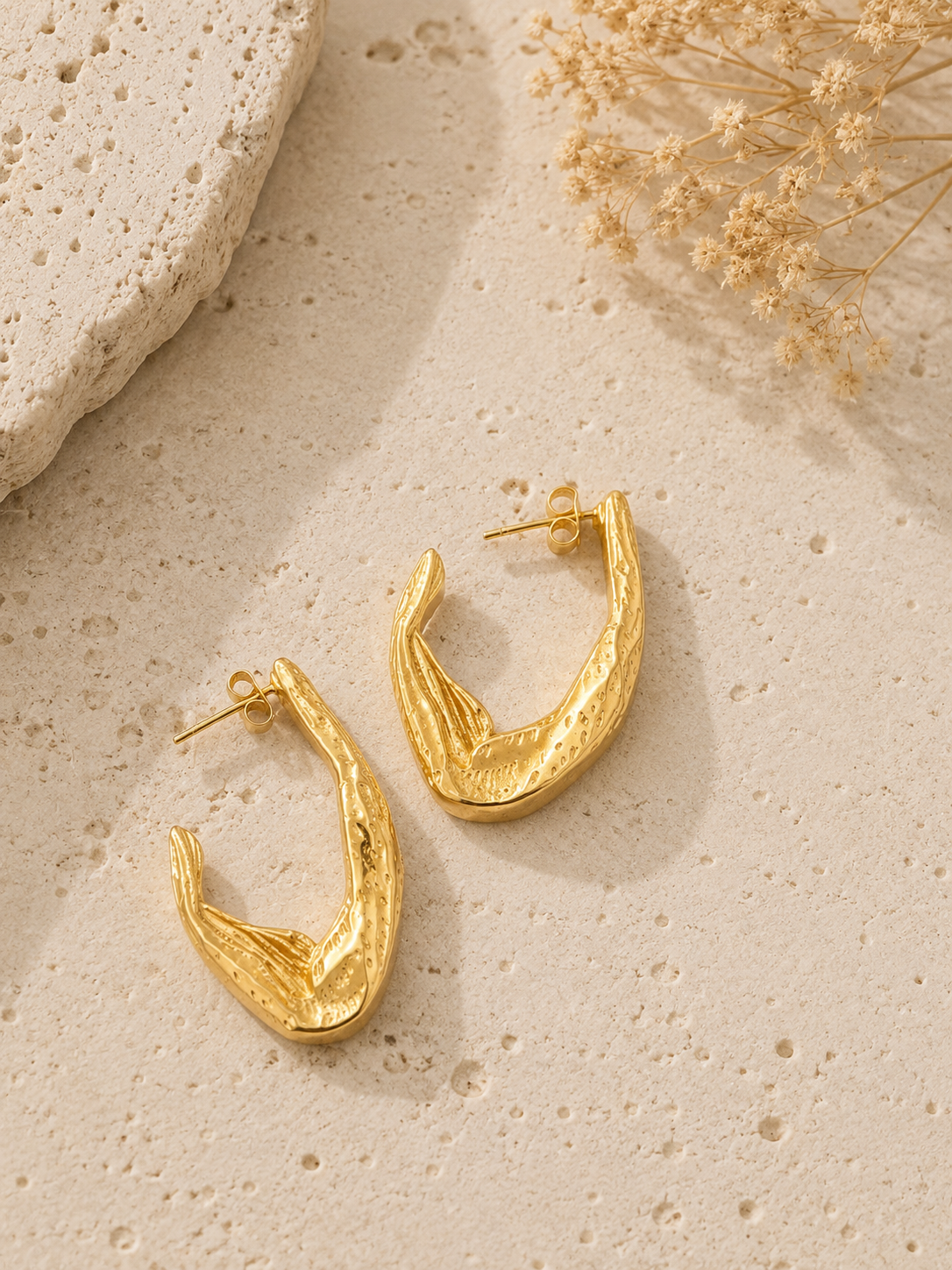 Stainless Steel 18k Gold Plated Hoop Earrings