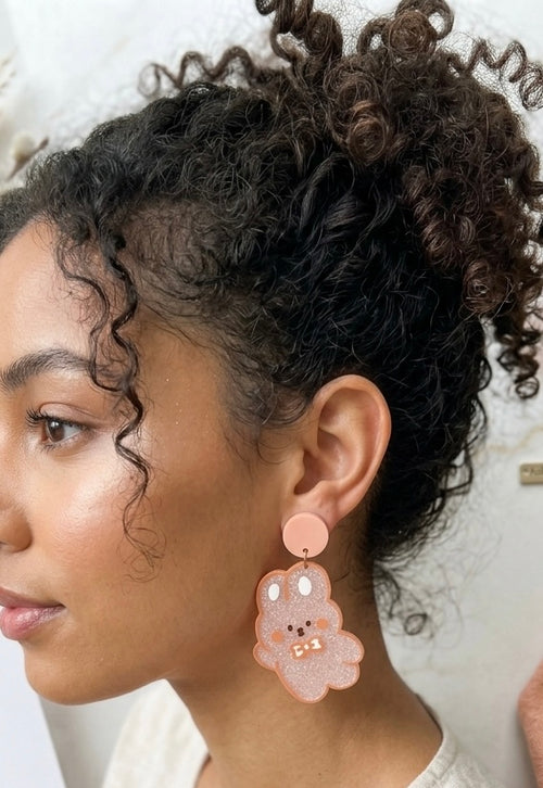 Kawaii Rabbit Bunny Statement Drop Dangle Earrings