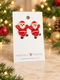Santa Claus Earrings - Novelty Chilled Christmas Resin Studs