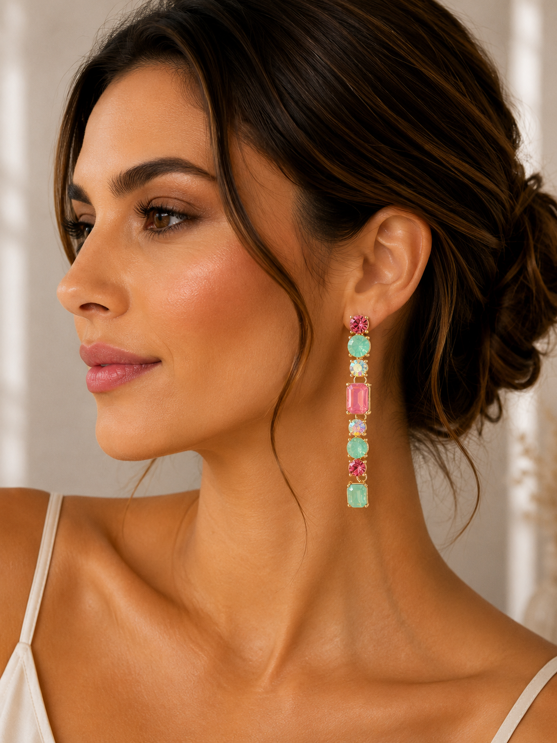 Diamonte Rhinestone Statement Drop Dangle Earrings