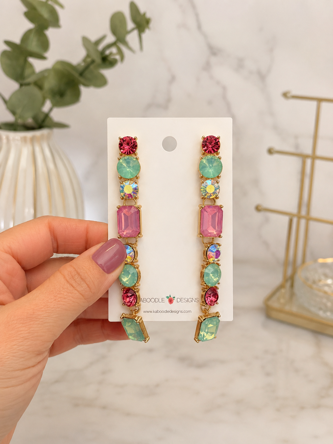 Diamonte Rhinestone Statement Drop Dangle Earrings