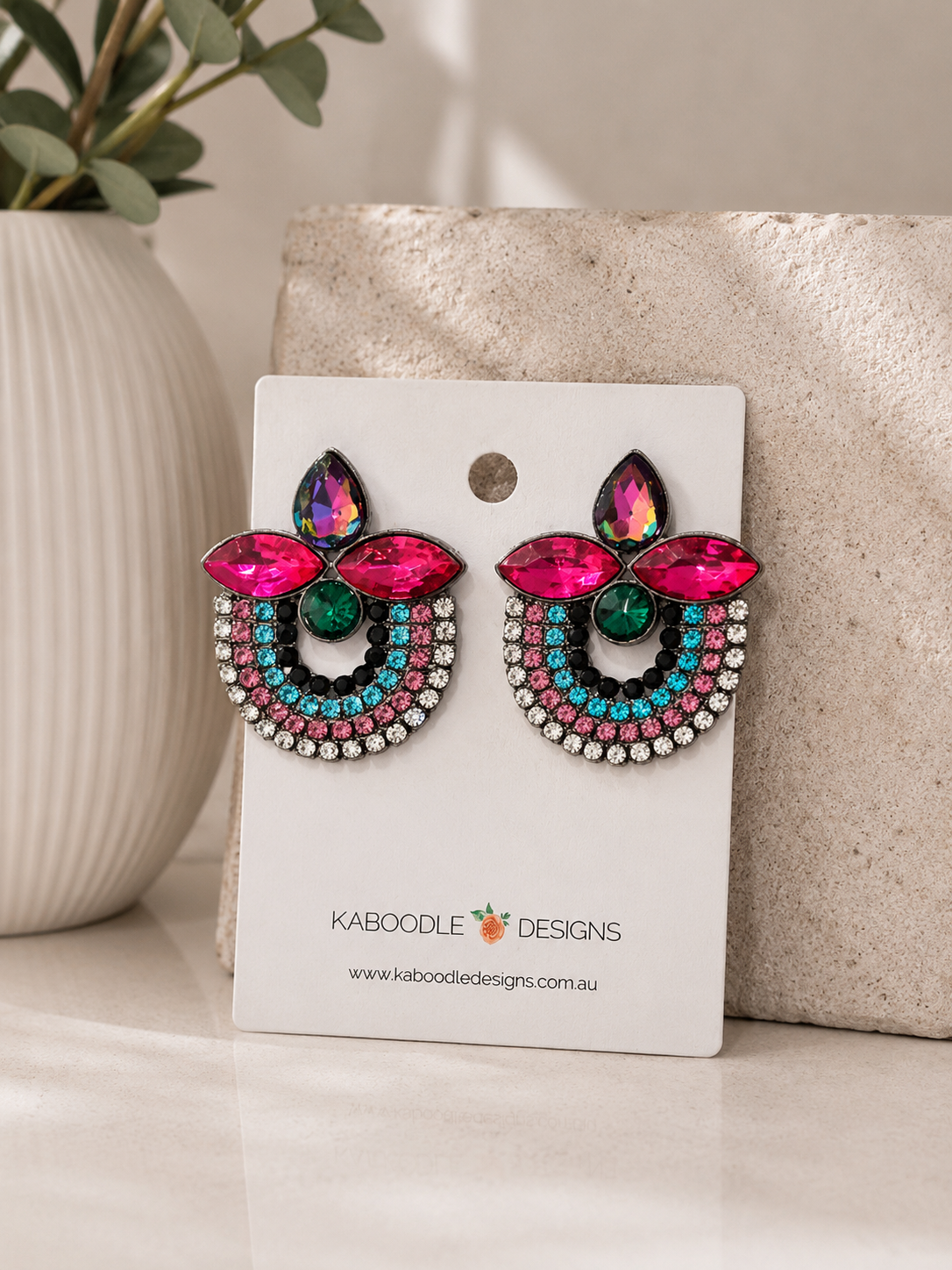 Diamonte Rhinestone Statement Drop Dangle Earrings