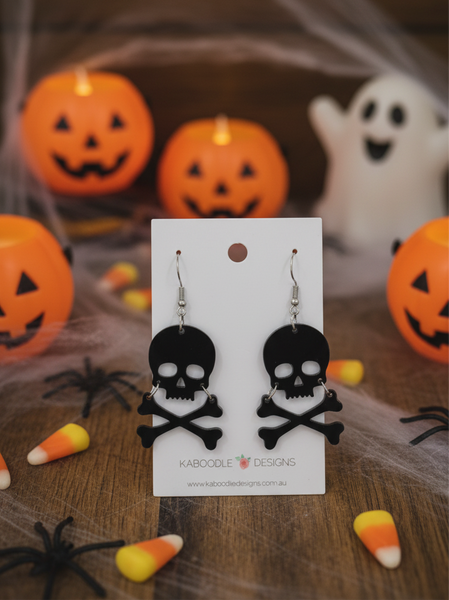 Acrylic Halloween Skull Drop Dangle Earrings