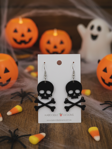 *** Acrylic Halloween Skull Drop Dangle Earrings