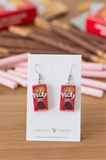 Pocky Snack Chocolate Biscuit Food Drop Earrings