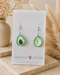 Avocado Earrings - Polymer Clay Fruit Drops