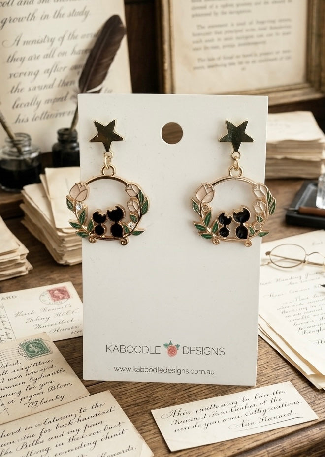 Cats Kitten Kitty Drop Earrings