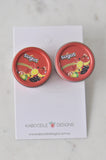 Novelty Retro Childhood Candy Sweet Sugus Tin Drop Dangle Earrings