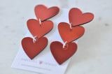 Red Hearts Acrylic Drop Dangle Earrings