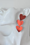 Red Hearts Acrylic Drop Dangle Earrings