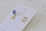 Astronaut Moon Star Saturn Galaxy Universe Stud Drop Earrings - Blue