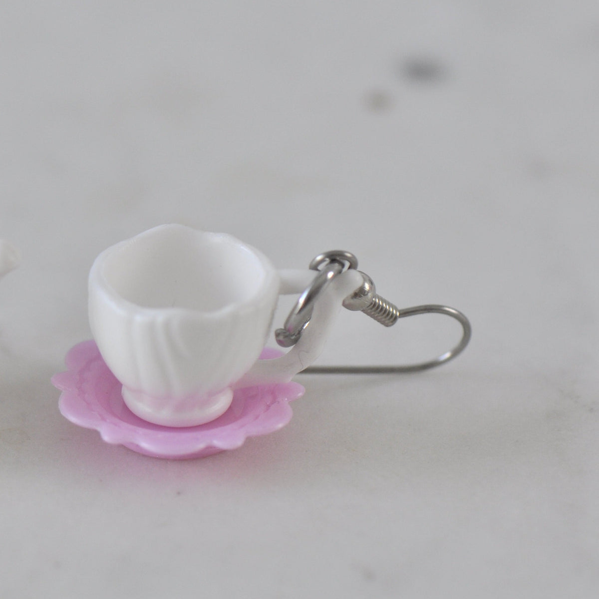 Tea Cup Novelty Fun Drop Dangle Earrings