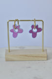 Flower Hoop Drop Earrings