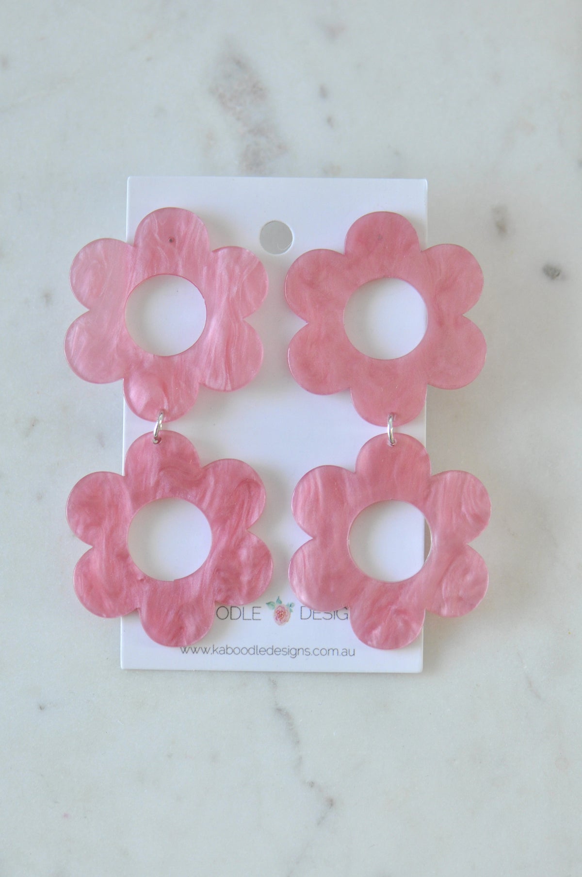 Acrylic Daisy Flower Drop Dangle Earrings