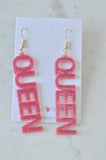 Acrylic Perspex Laser Cut Lightning Bolt Drop Earrings - Pink