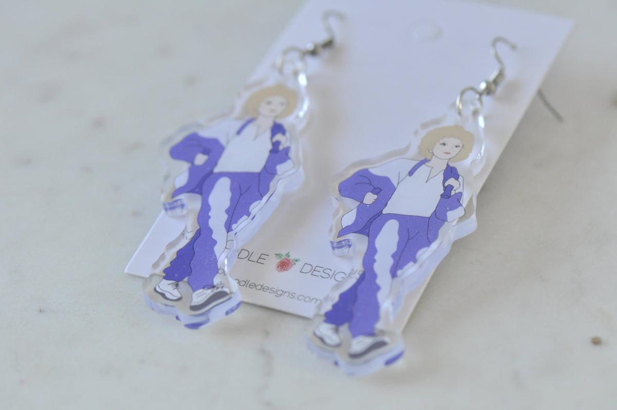 Acrylic Kat from Kath and Kim Drop Dangle Earrings