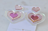 Acrylic Heart Drop Dangle Earrings