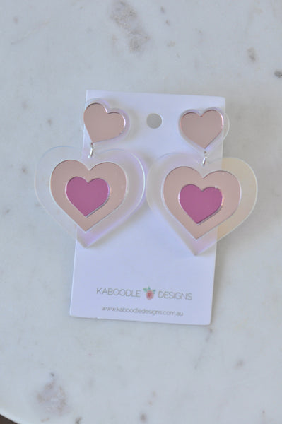 Acrylic Heart Drop Dangle Earrings
