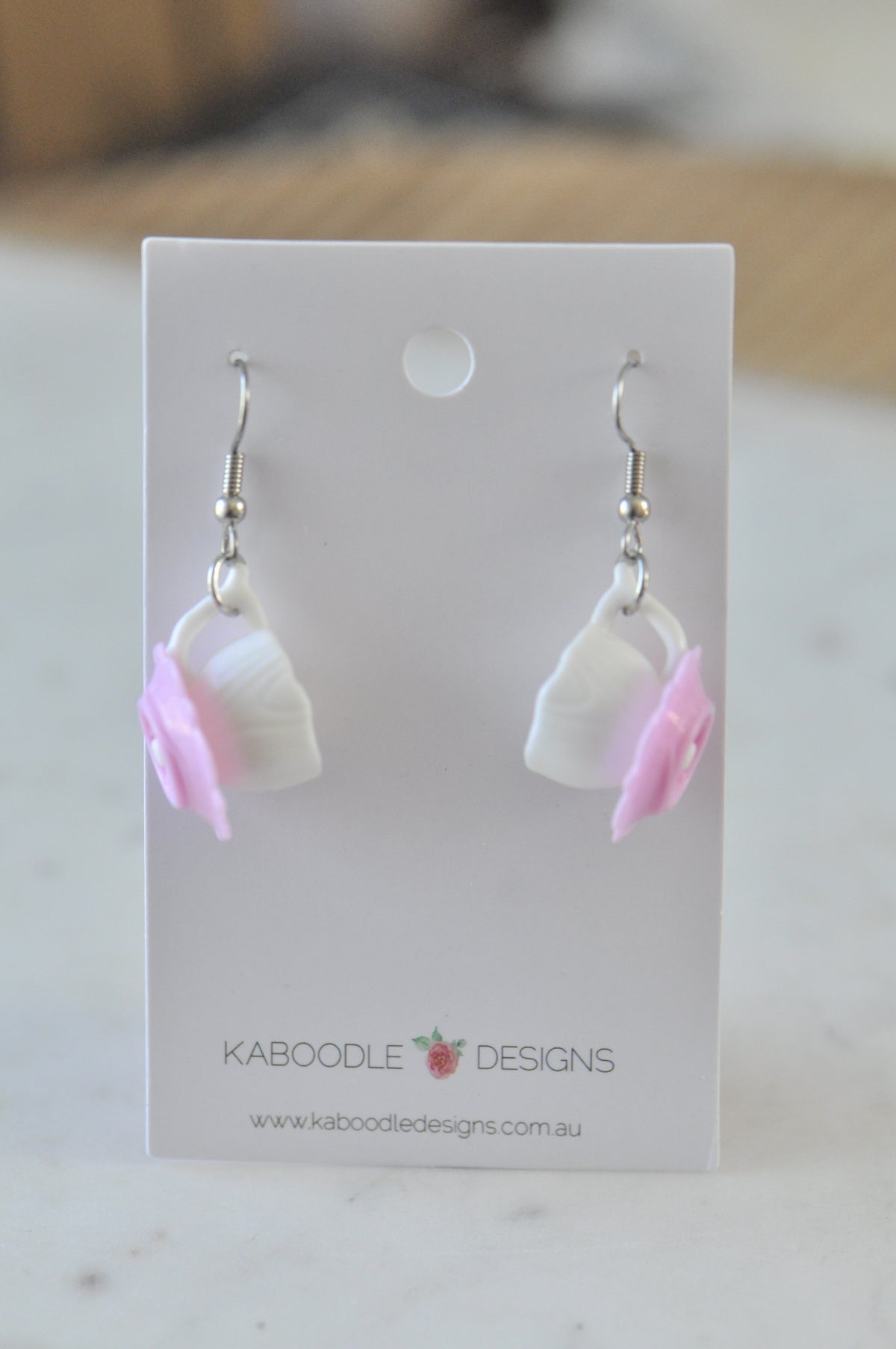 Tea Cup Novelty Fun Drop Dangle Earrings