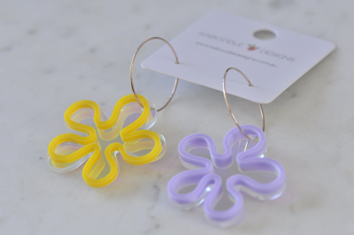 Acrylic Flower Drop Dangle Earrings