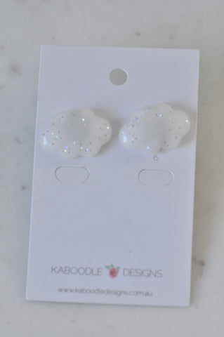 Glitter Cloud Stud Earrings