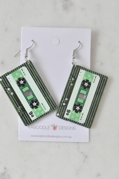 Acrylic Resin Retro Cassette Tape Drop Dangle Earrings