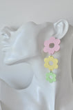 Acrylic Daisy Flower Drop Dangle Earrings