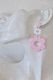 Acrylic Daisy Flower Drop Dangle Earrings